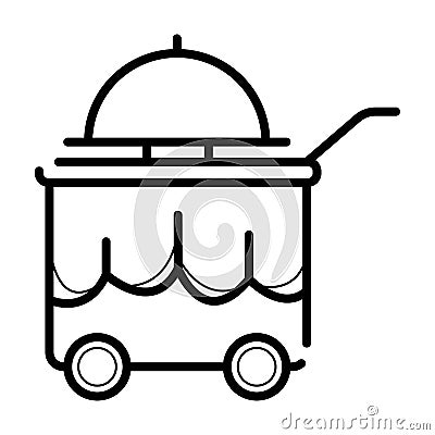 Room service icon Cartoon Illustration