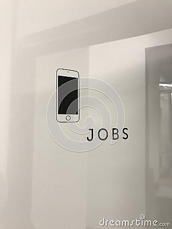 A room in a tech hub is named after Steve Jobs Stock Photo