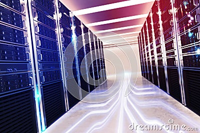 Room of virtual database Stock Photo