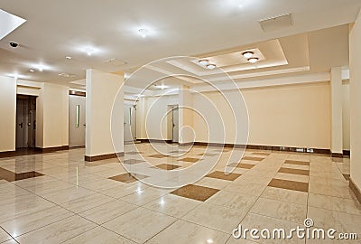 Roomy hall of modern residential building Stock Photo