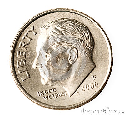Roosevelt on a dime Stock Photo