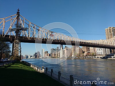 Queensboro Bridge, Roosevelt Island Tramway, NYC, NY, USA Editorial Stock Photo