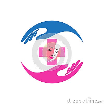 Medical spa salon logo template. Beauty care vector design Vector Illustration