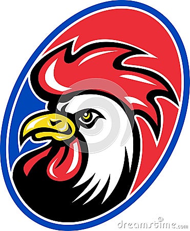 Rooster cockerel head mascot Stock Photo