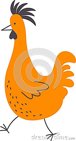 Rooster Funny Bird Vector Illustration