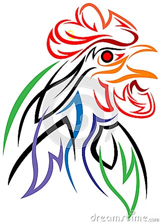 Rooster head Vector Illustration