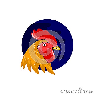 Rooster head icon vector logo element Vector Illustration