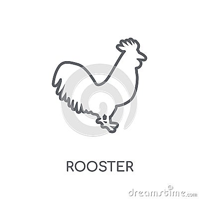 Rooster linear icon. Modern outline Rooster logo concept on whit Vector Illustration