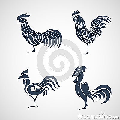 Rooster logo design icon vector Vector Illustration