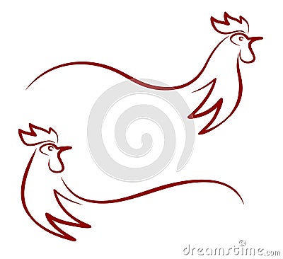 Rooster logo. Vector Illustration