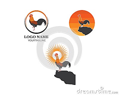 rooster logo vector illustration template Vector Illustration
