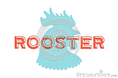Rooster, poultry. Vintage logo, retro print, poster for Butchery Vector Illustration