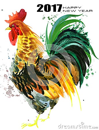 Rooster. Rooster Year. Chinese New Year of the Rooster. Stock Photo