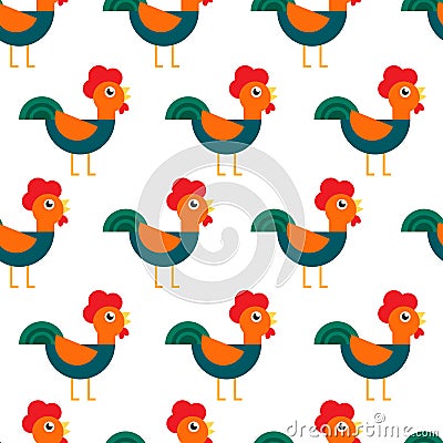 Rooster seamless Vector Illustration