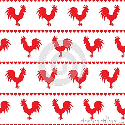 Rooster seamless Vector Illustration