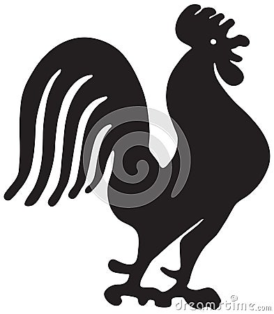 Rooster Silhouette Vector Illustration