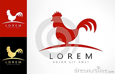 Rooster. Stylized logo. Vector Illustration