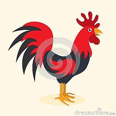 Rooster year icon Vector Illustration