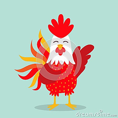 Rooster year icon Vector Illustration