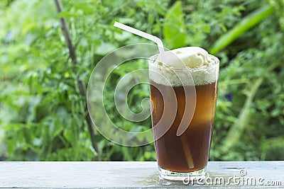 Root beer float a tasty summer Stock Photo