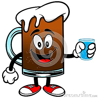 Root Beer with Water Vector Illustration