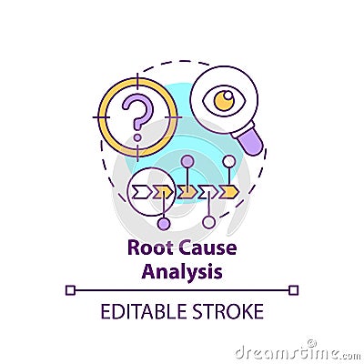 Root cause analysis concept icon Vector Illustration