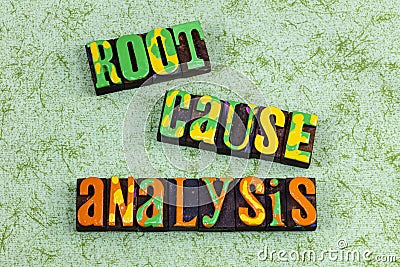 Root cause analysis identify problem solution method failure success Stock Photo