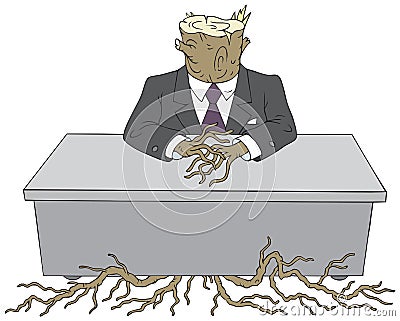 Rooted Bureaucrat Vector Illustration