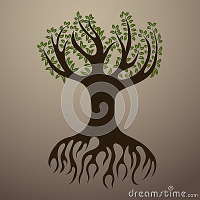 Rooted Tree Vector Illustration