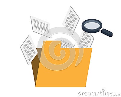ROPA or Record of Processing Activities for security log to audit or check the document Vector Illustration