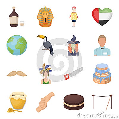 Rope, alcohol, world and other web icon in cartoon style.Animal, entertainment, servi icons in set collection. Vector Illustration