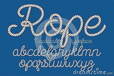 Rope alphabet vector font Vector Illustration