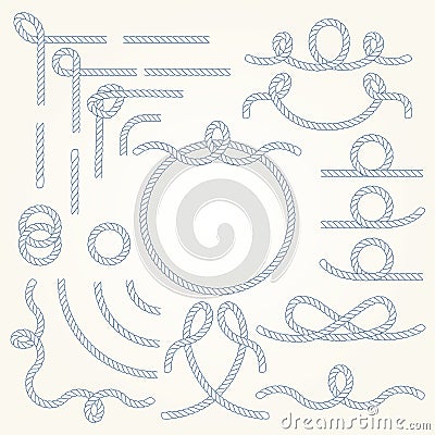 Rope border elements Vector Illustration