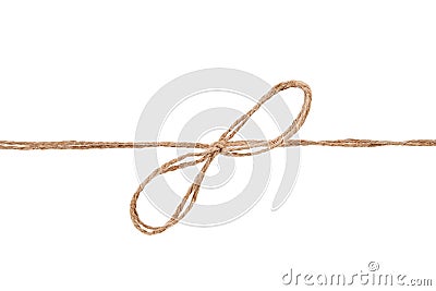 Rope and bow isolated on white background Stock Photo