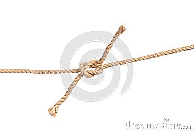 Rope with bowknot, isolated on white Stock Photo