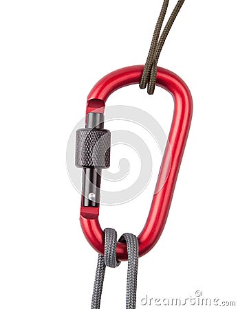 Rope with carabiner Stock Photo