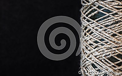 Rope coil on dark background Stock Photo