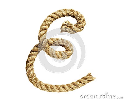 Rope forming letter E Stock Photo