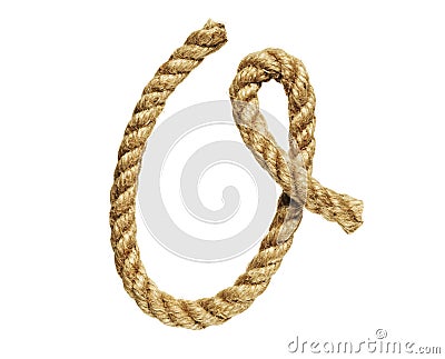 Rope forming letter O Stock Photo