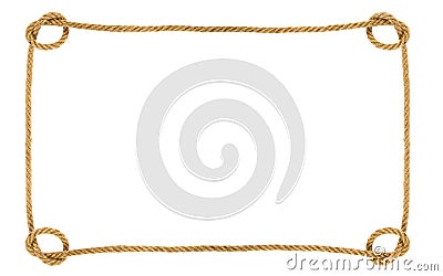 Rope frame isolated on white background Stock Photo