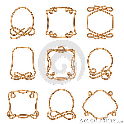 Rope frame set Vector Illustration