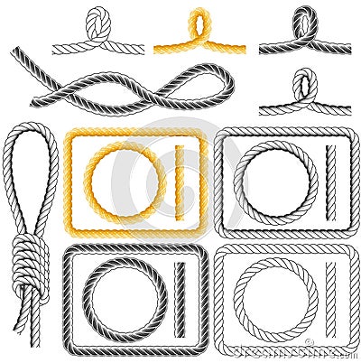 Rope frames, four styles Vector Illustration