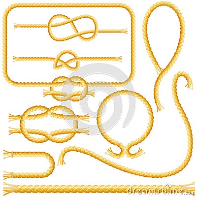 Rope frames and knots Vector Illustration