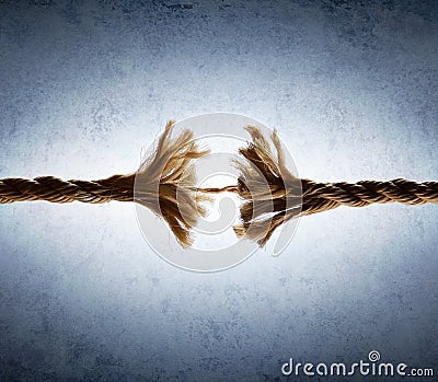 Rope Frayed In Tension Stock Photo