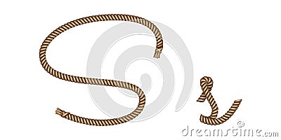 Rope hand drawn letter S Vector Illustration