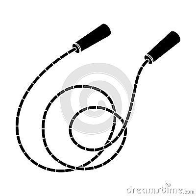 Rope with handles.Jump rope endurance training.Gym And Workout single icon in black style vector symbol stock Vector Illustration