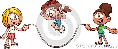 Rope jump Cartoon Illustration