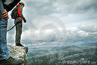 Rope jumping.Bungee jumping. Stock Photo