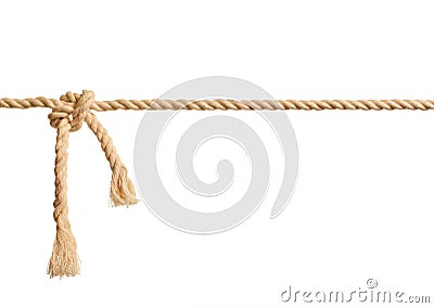 Rope knot on isolated white background Stock Photo