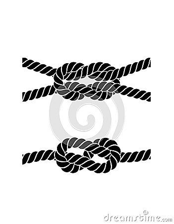 Rope knot on a white background Vector Illustration